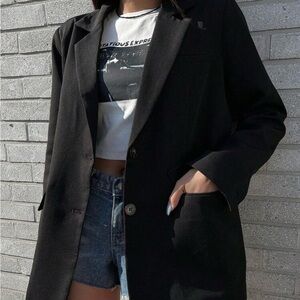 Elegant Black Women's Oversized Blazer